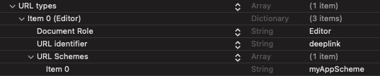 Deeplink scheme settings