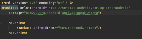 Enable queries in the manifest